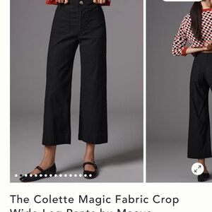 $120 MSRP Maeve Anthropologie Colette Magic Fabric Crop Wide Leg Pant